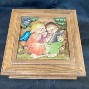 Anri Ferrandiz ‘Two Angels/ Rejoice’ Music Box Reuge Swiss Movement 785/3000